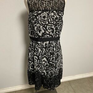 Ann Taylor Black and White Cocktail Mini Dress